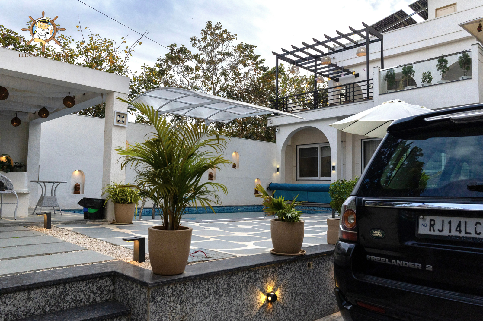 Daytime shot of the villa's swimming pool