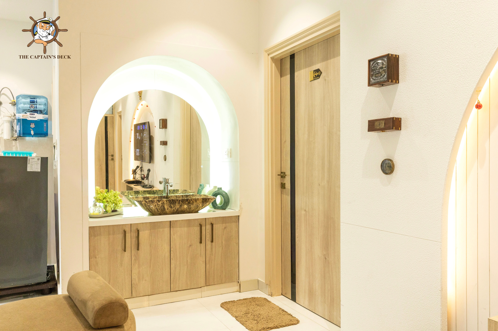 Outdoor seating area with a scenic view